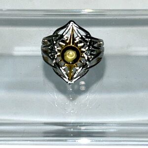 NWOT Michael Anthony Nativity Stone Hypoallergenic Stainless Steel & Gold Ring
